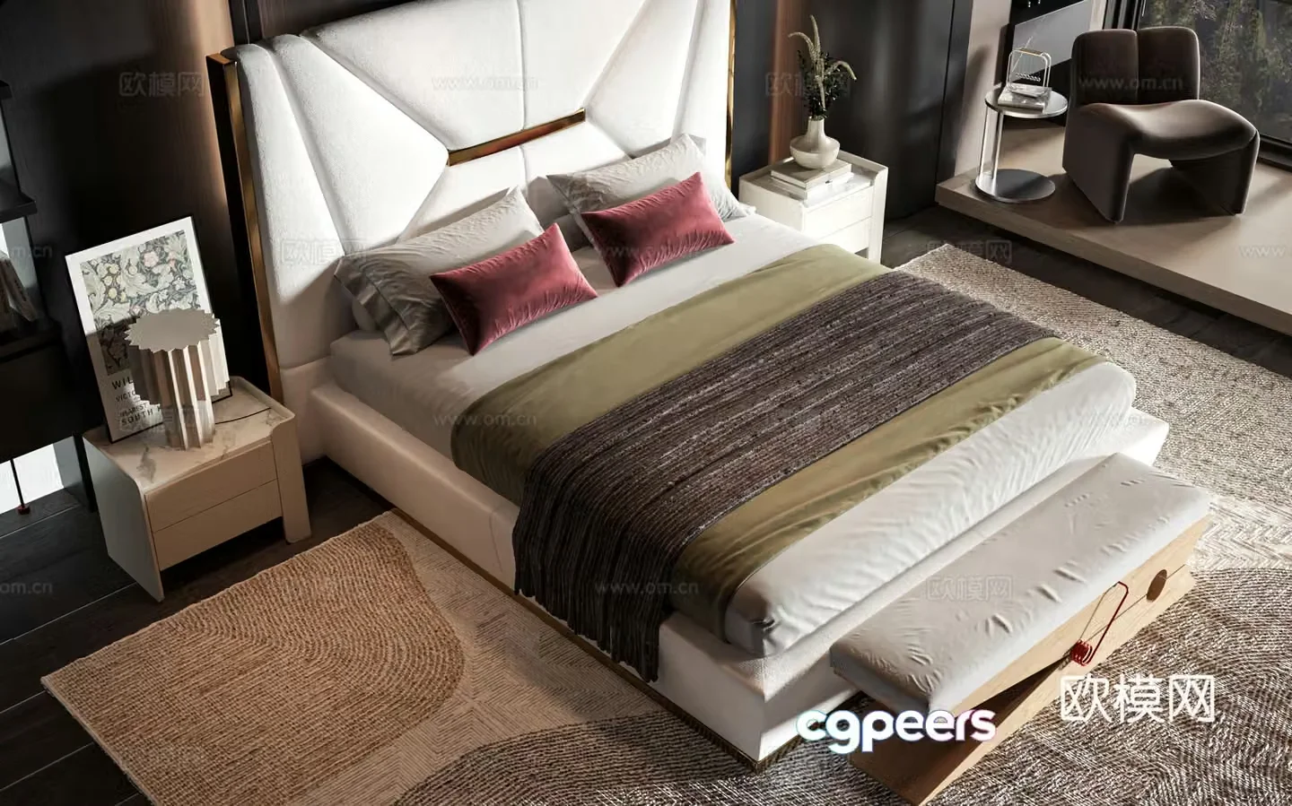 Modern style product bed 3d model