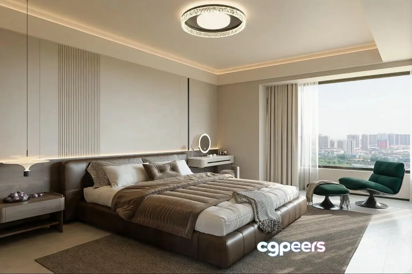 Modern Master Bedroom 3D Model – 21369 – CORONA Render