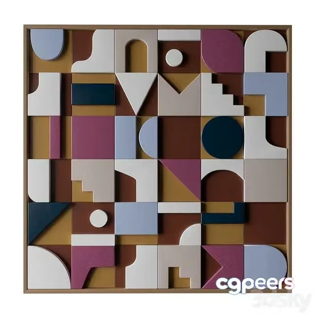 3ds Max Free – OLKA Mosaic #5 – Sculptural Wall Art