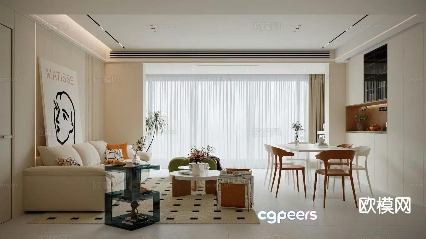 Modern guest restaurant 3d model