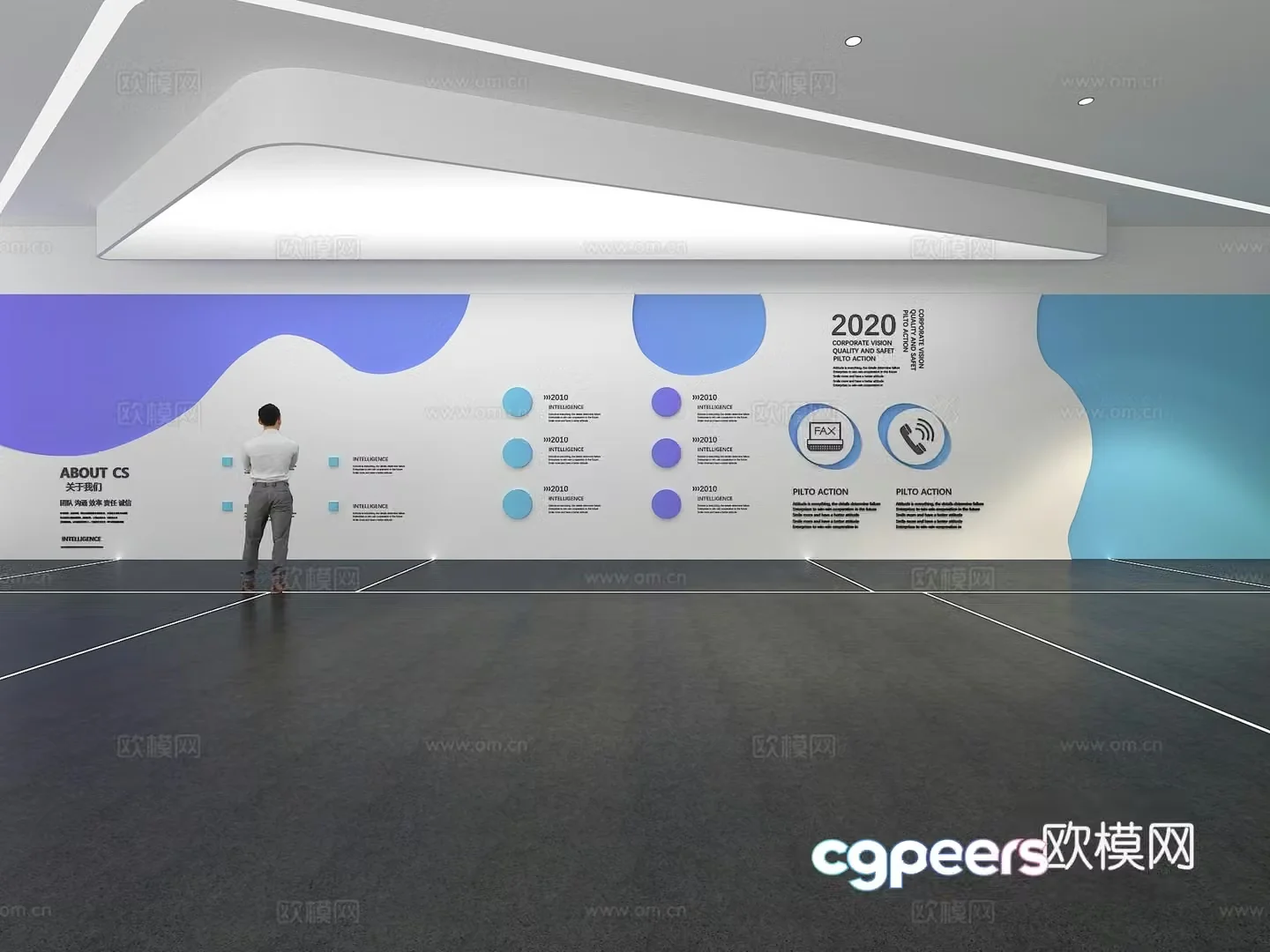 Cultural wall Corporate culture wall Display wall Classroom Exhibition hall Campus culture Corridor 3D model