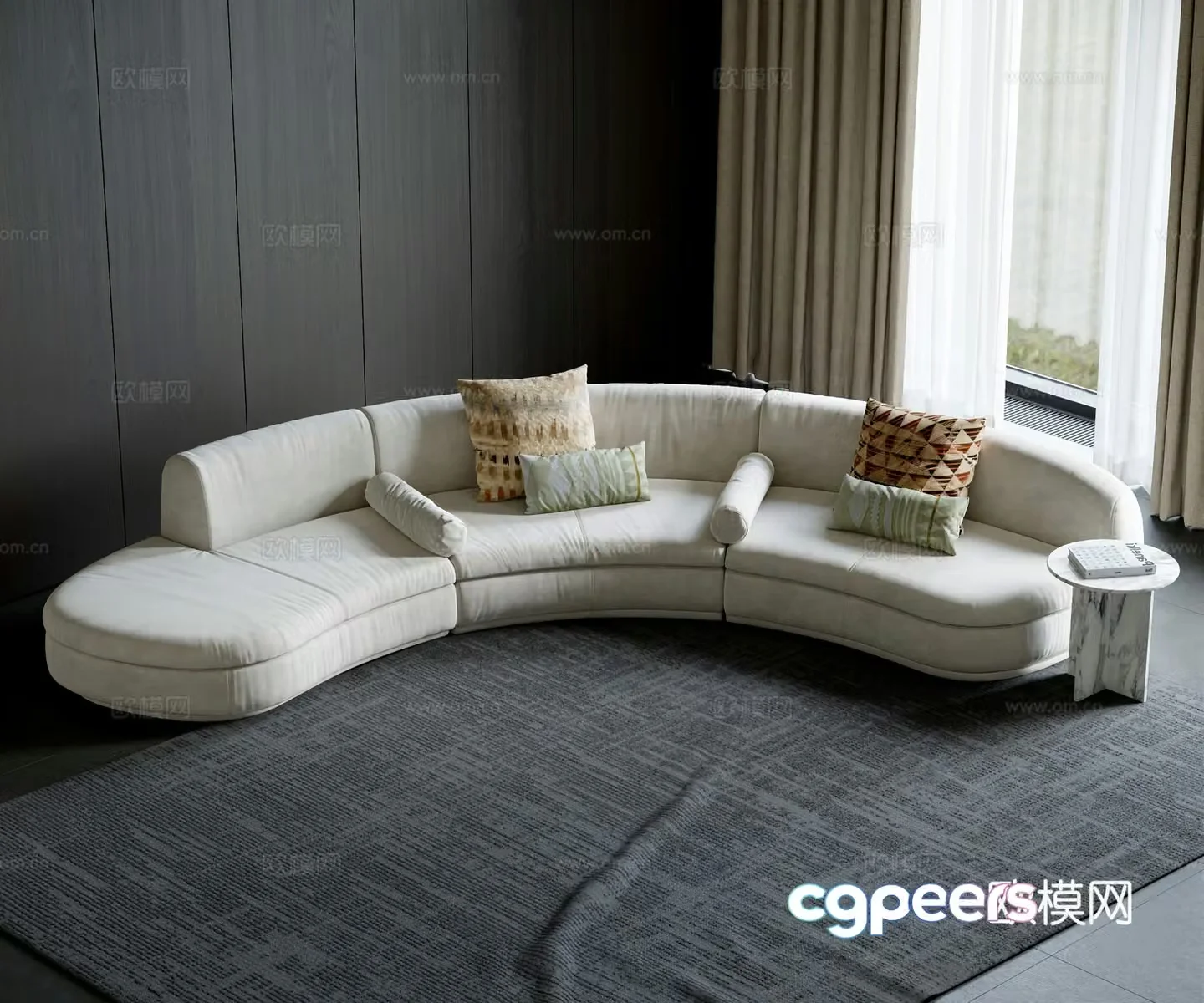 Modern curved sofa 3d model