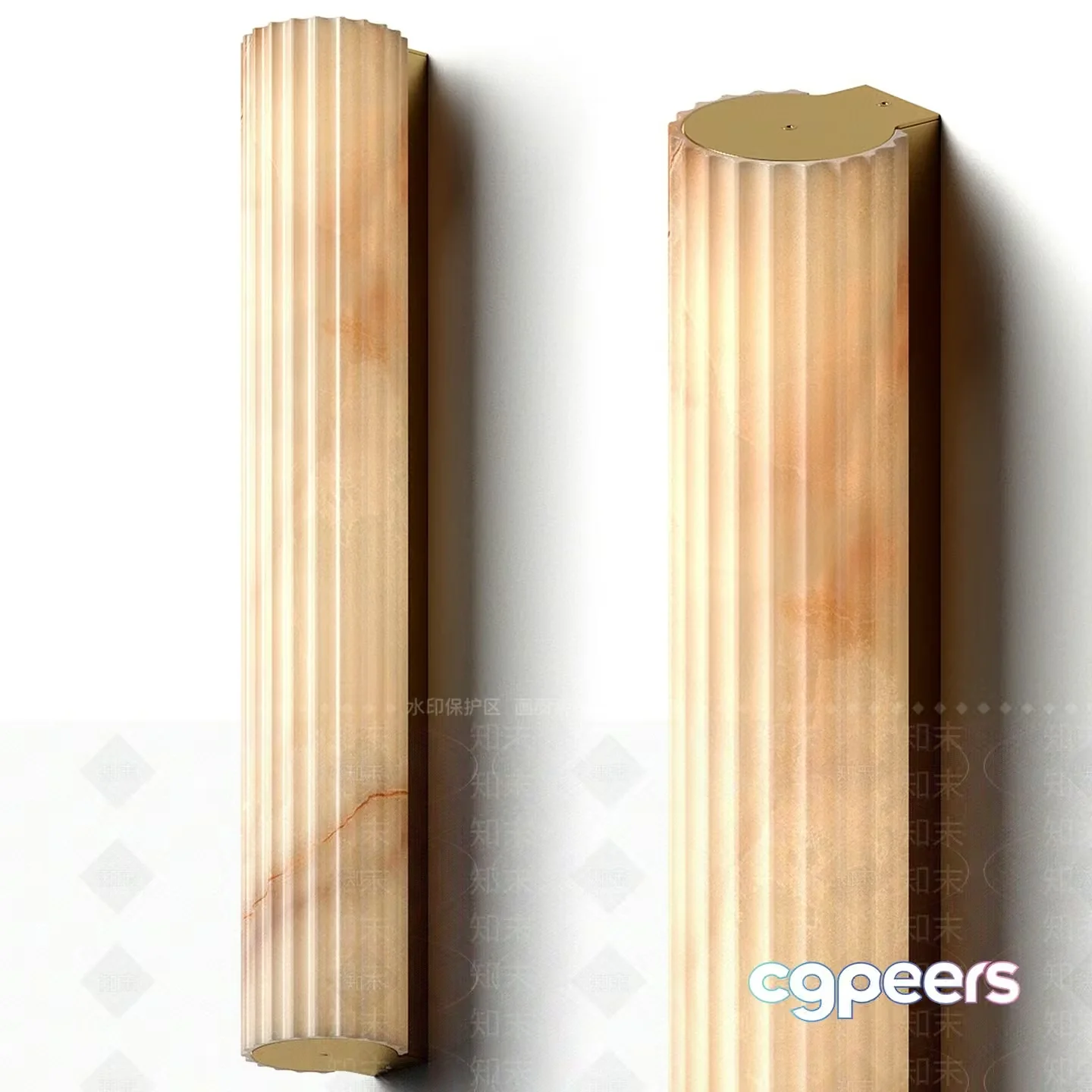Brown Wooden Columns 3D Model – 14738 – VRAY Render
