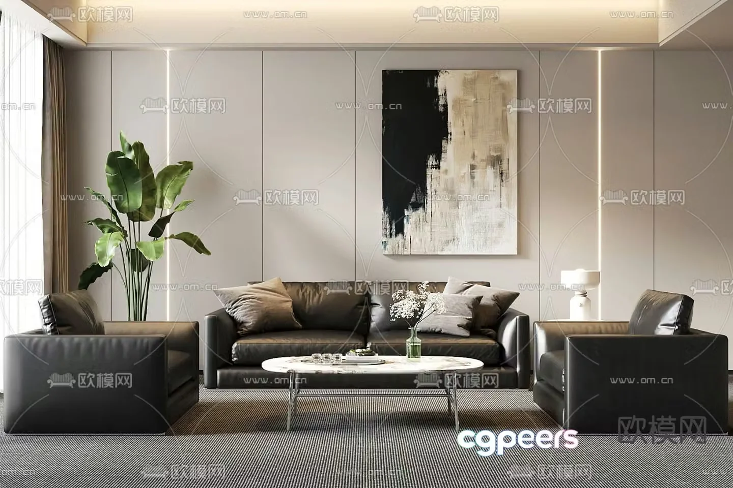 Office sofa modular sofa 3d model