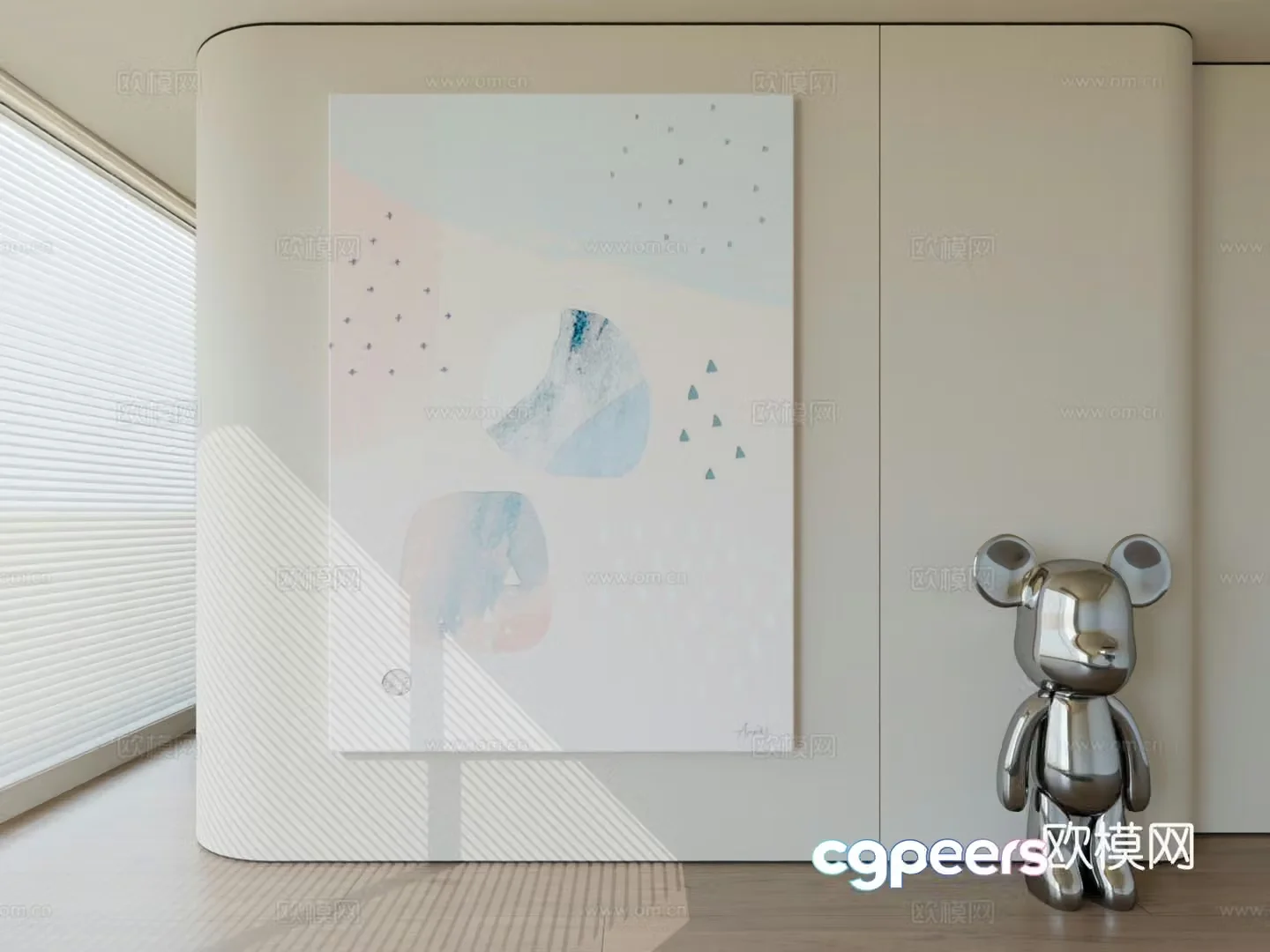Modern minimalist hanging painting abstract art hanging painting 3d model