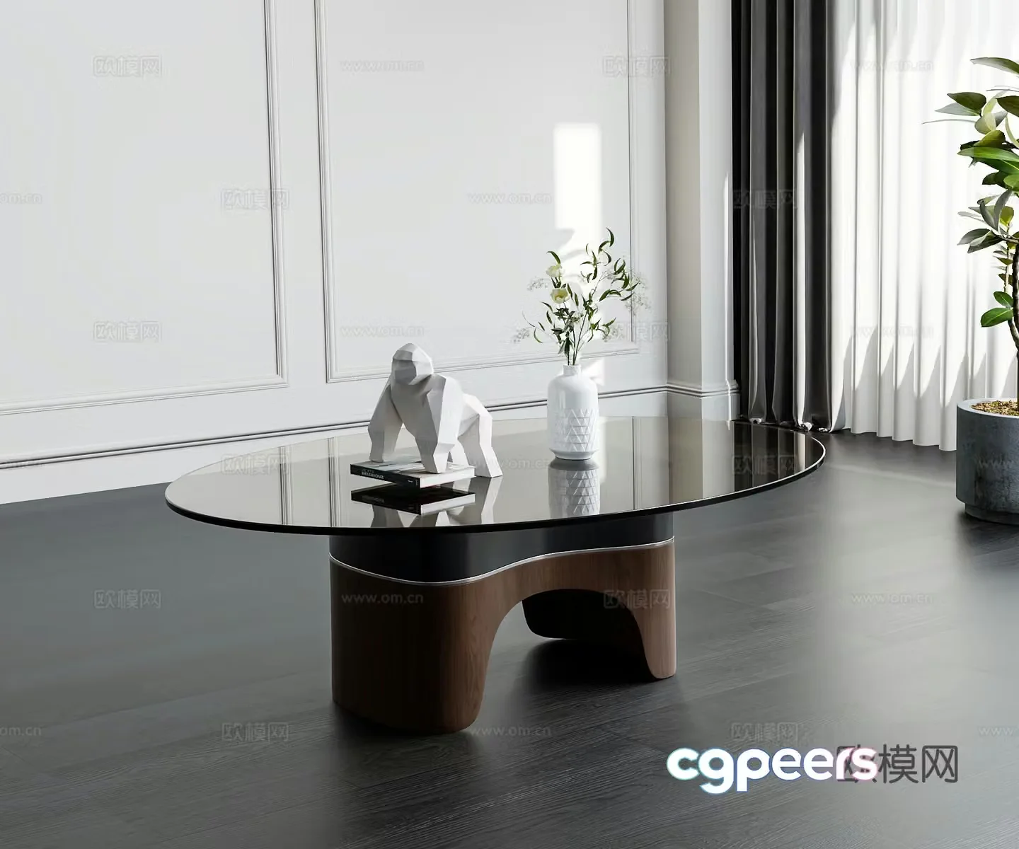 Modern medieval style coffee table jewelry ornaments 3D model