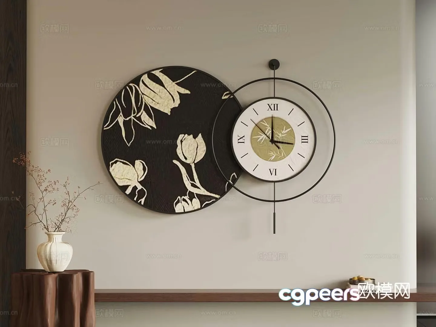 French medieval wall clock 3D model