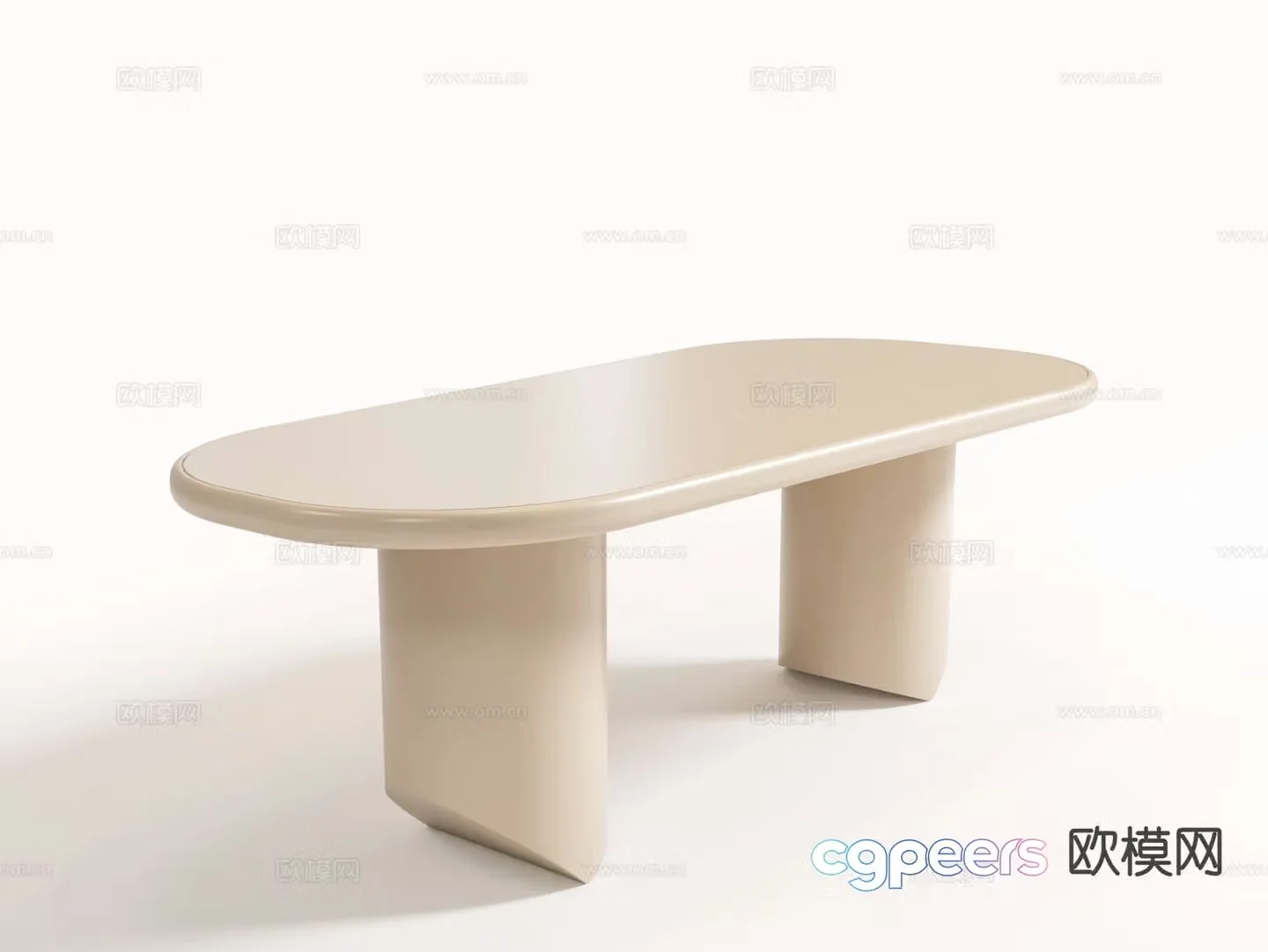Cream style dining table 3d model