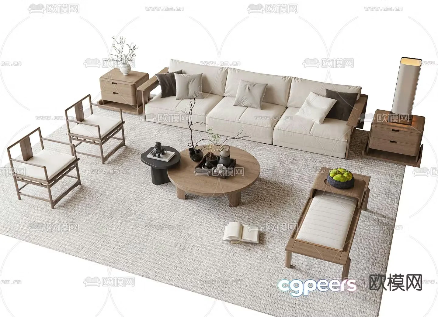Modern sofa set 3d model