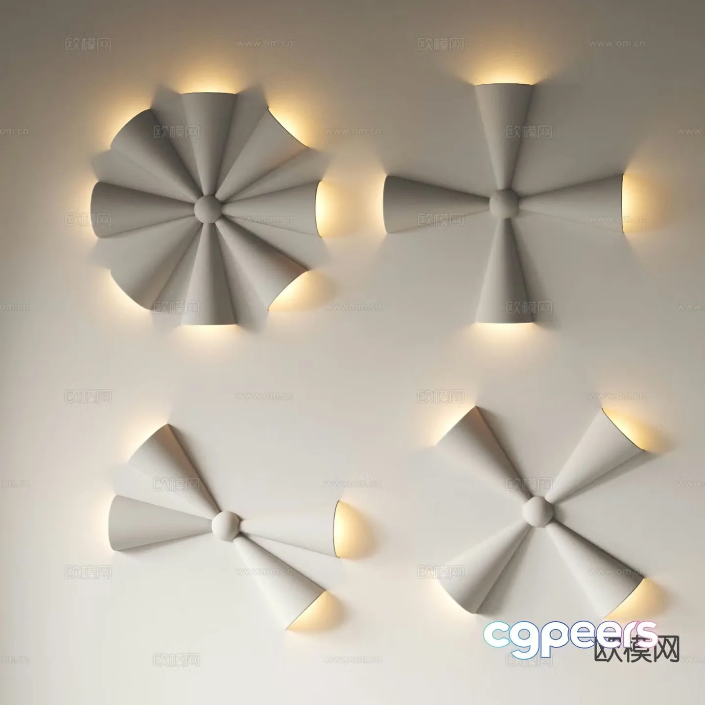 Cream style wall lamp plaster lamp 3d model