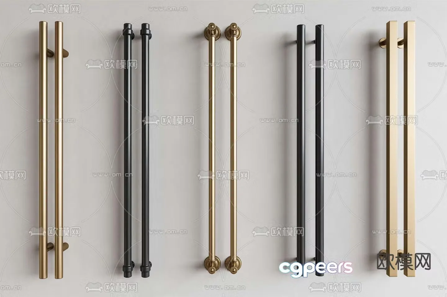 glass door handle door handle cabinet door handle 3d model