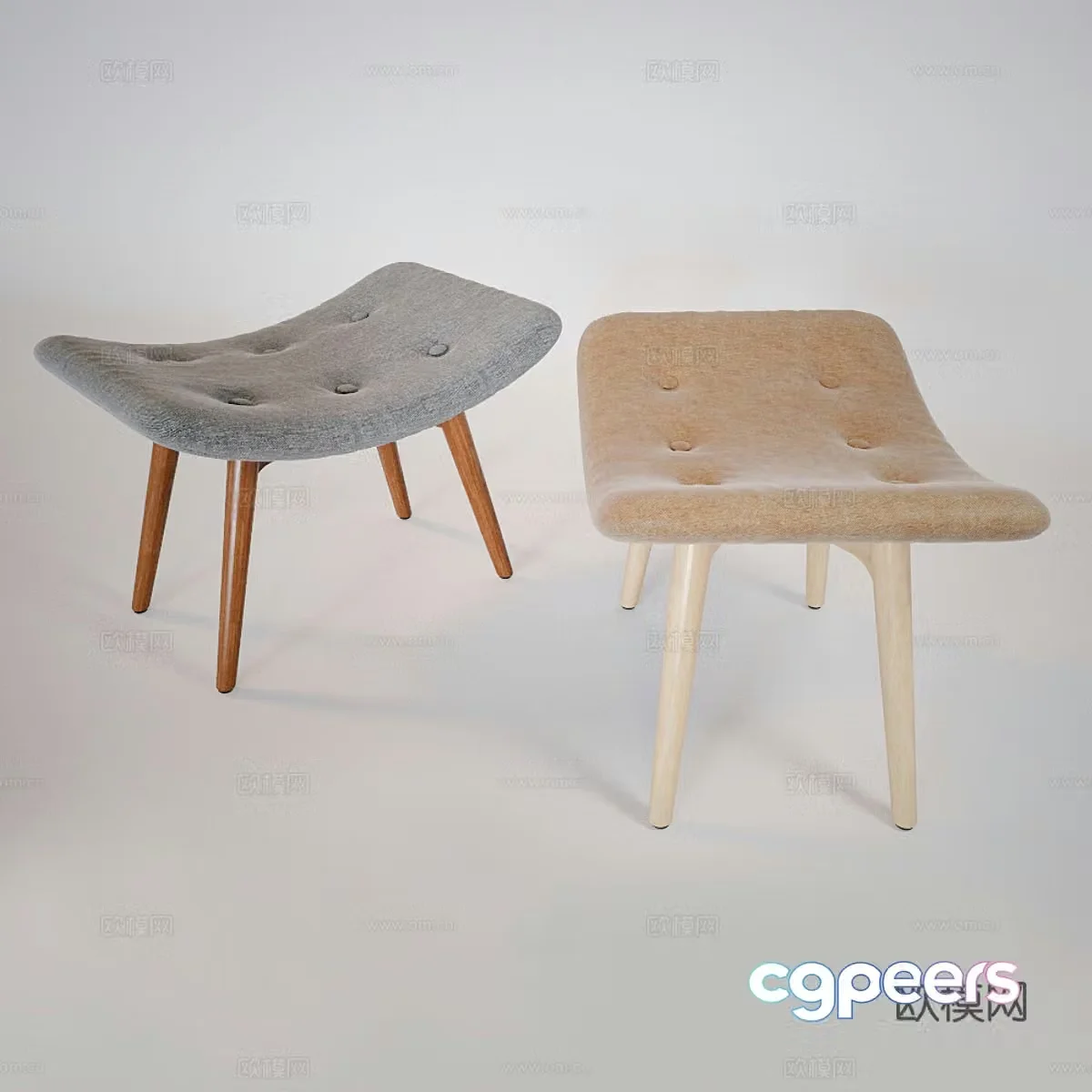 Sofa footstool 3d model