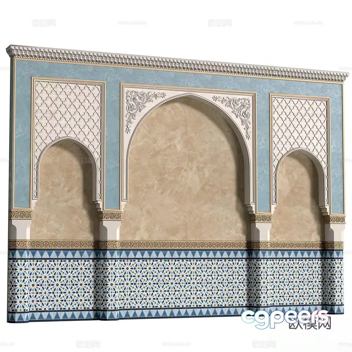 European arch Arabic just wall Decorative wall Carved wall Wall panel 3d model