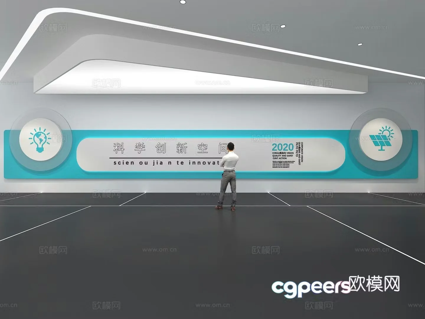 Cultural wall Corporate culture wall Display wall Theme wall Exhibition hall Campus culture Corridor 3D model