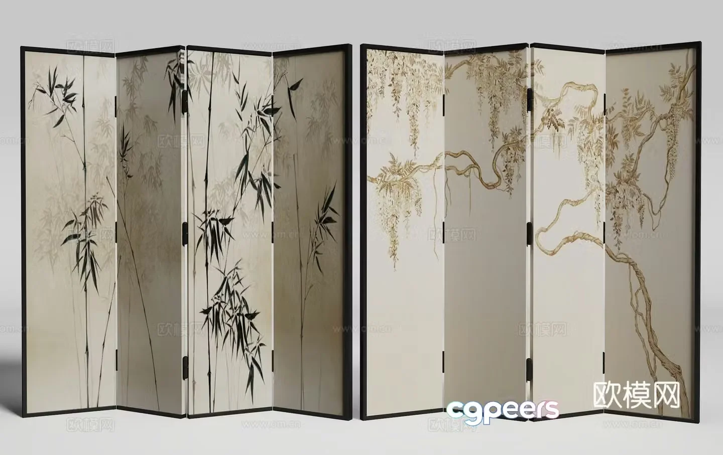 New Chinese screen 3D model