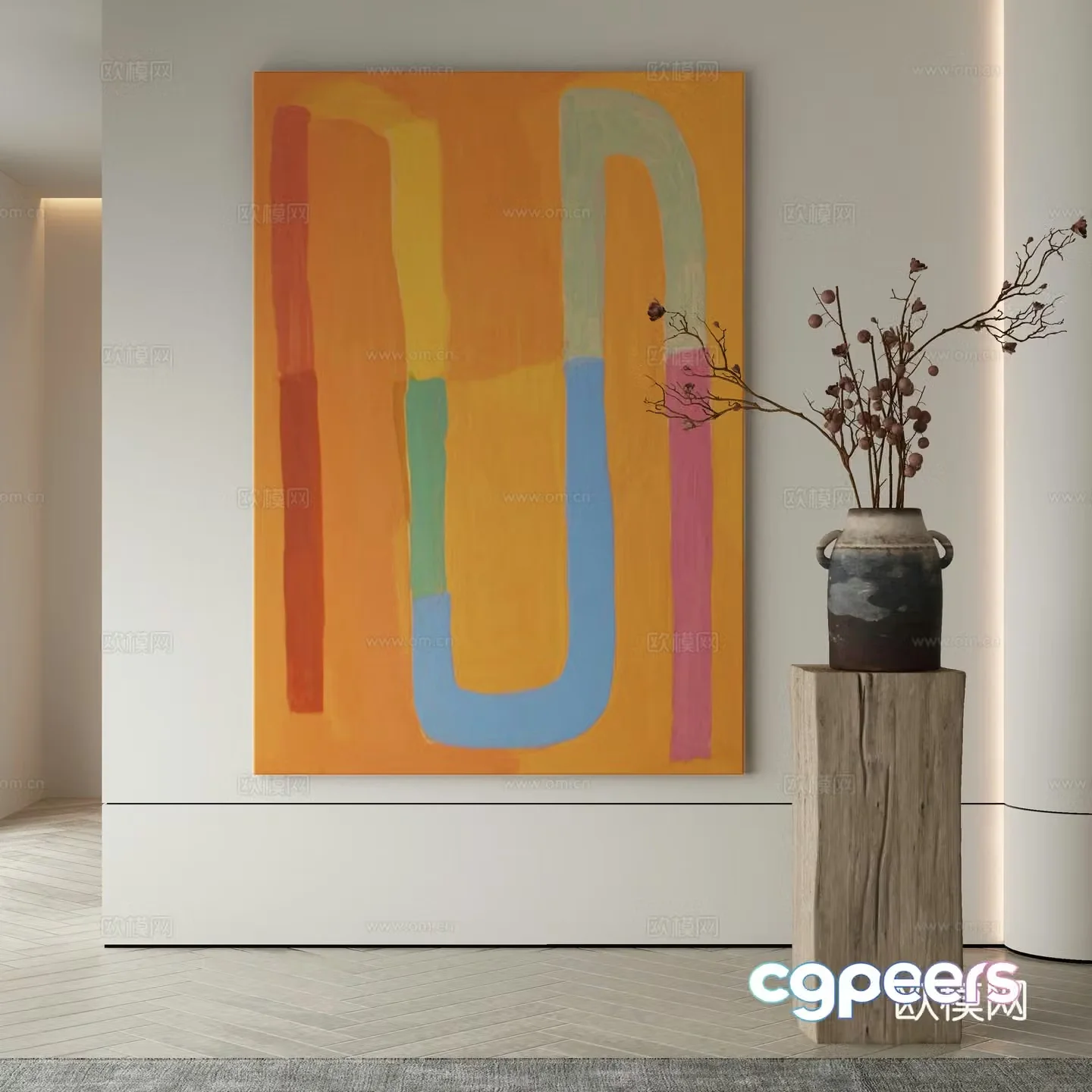 Modern Wasabi Hanging Painting Oil Painting 3D Model