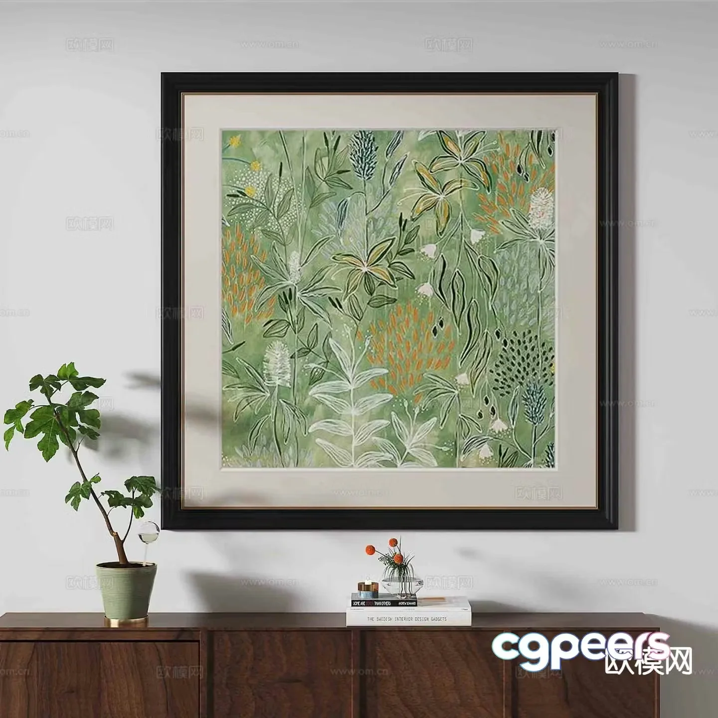 French hanging painting decorative painting 3d model