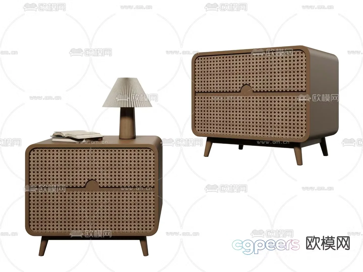 Wabi-sabi style bedside table 3d model