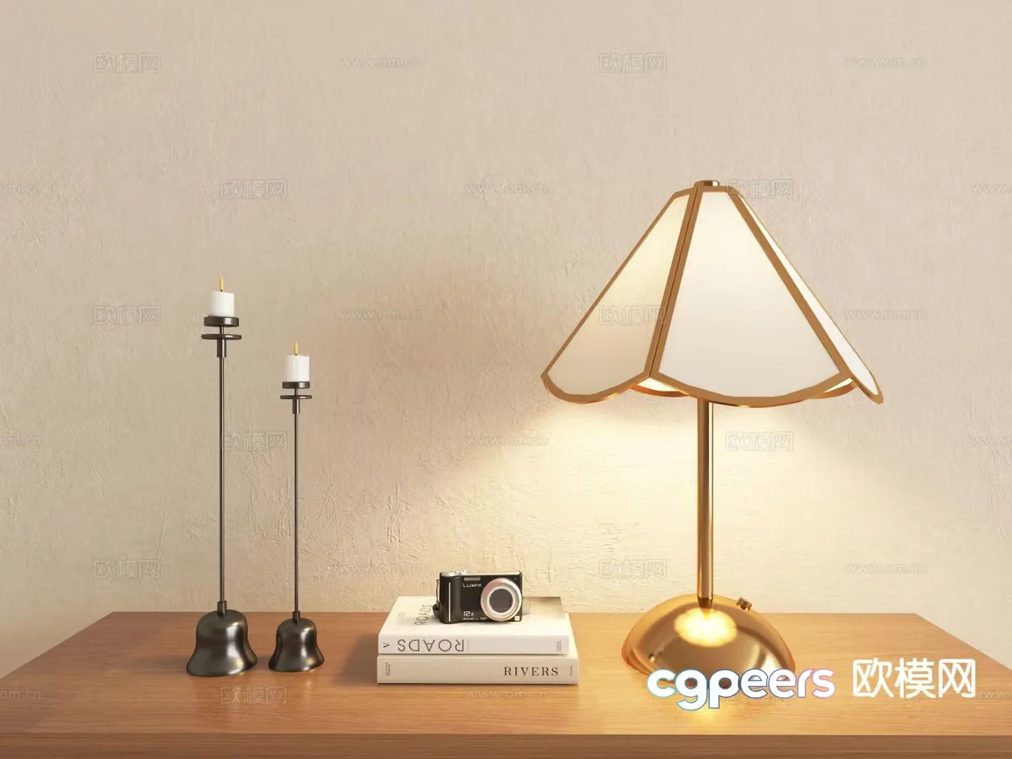 Light luxury table lamp candlestick lamp 3d model