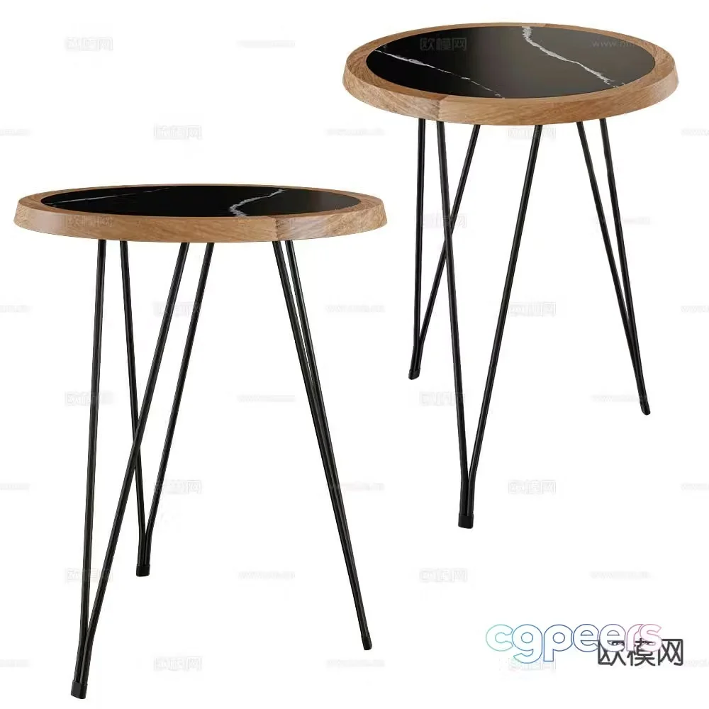 Verges Italian side table corner table round table 3D model