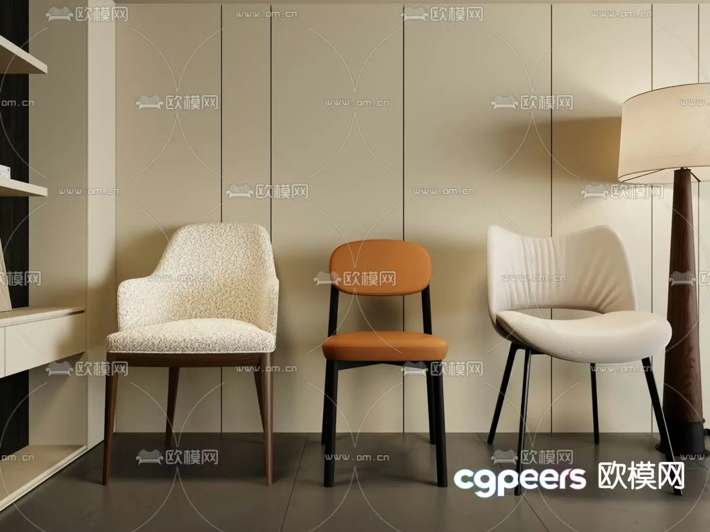 Modern chair dining chair 3d model