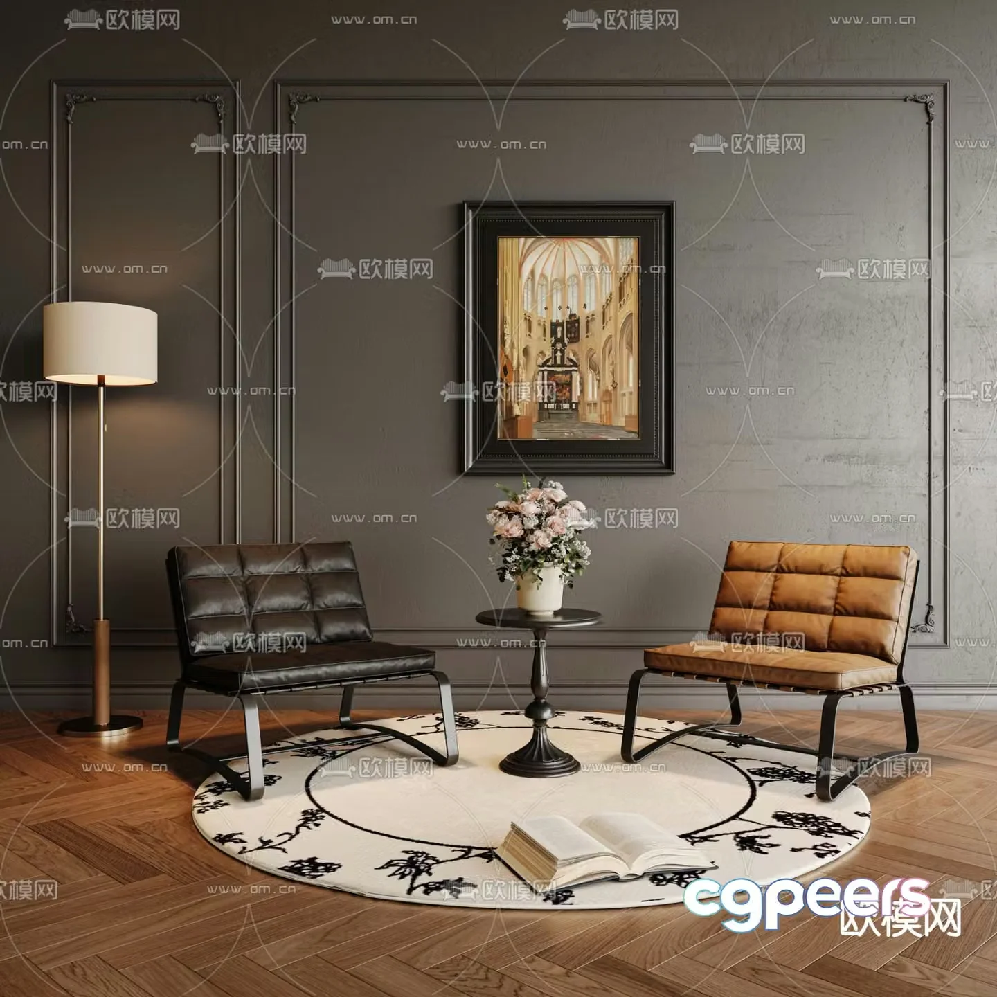 Modern single chair leisure chair 3d model
