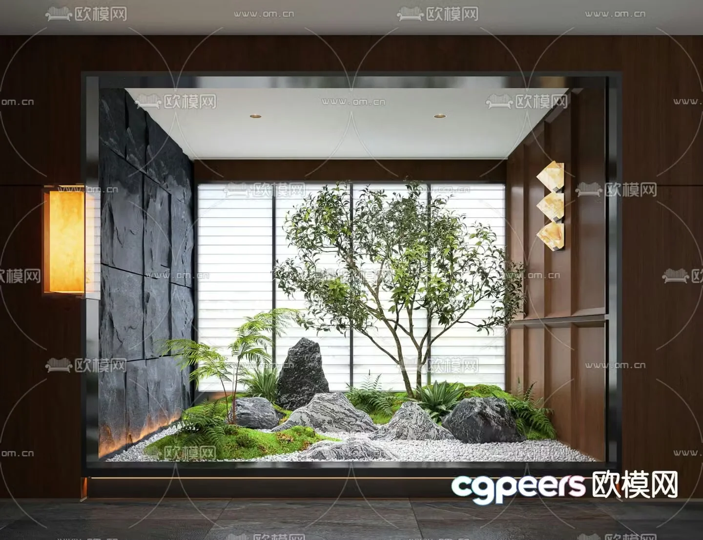 Indoor landscaping bryophytes 3d model