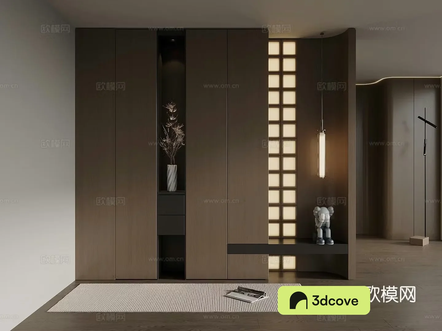 Italian minimalist porch cabinet door-entry shoe cabinet porch background