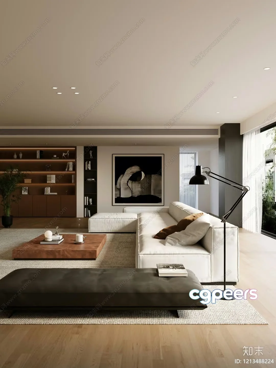 Modern Living Room 3D Model – 6088 – VRAY Render