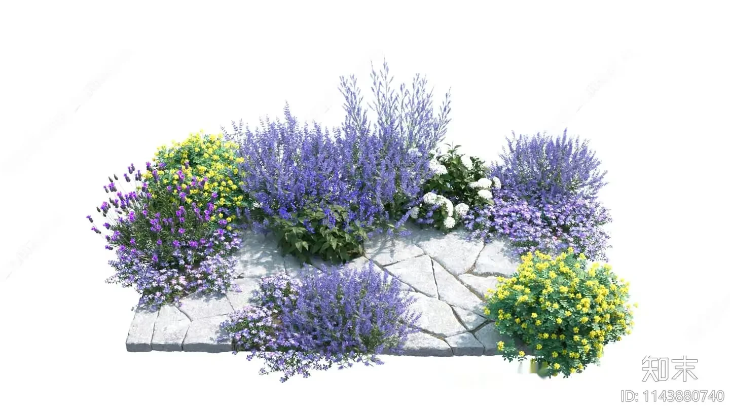 Flowers On A Rock 3D Model – 15853 – CORONA Render