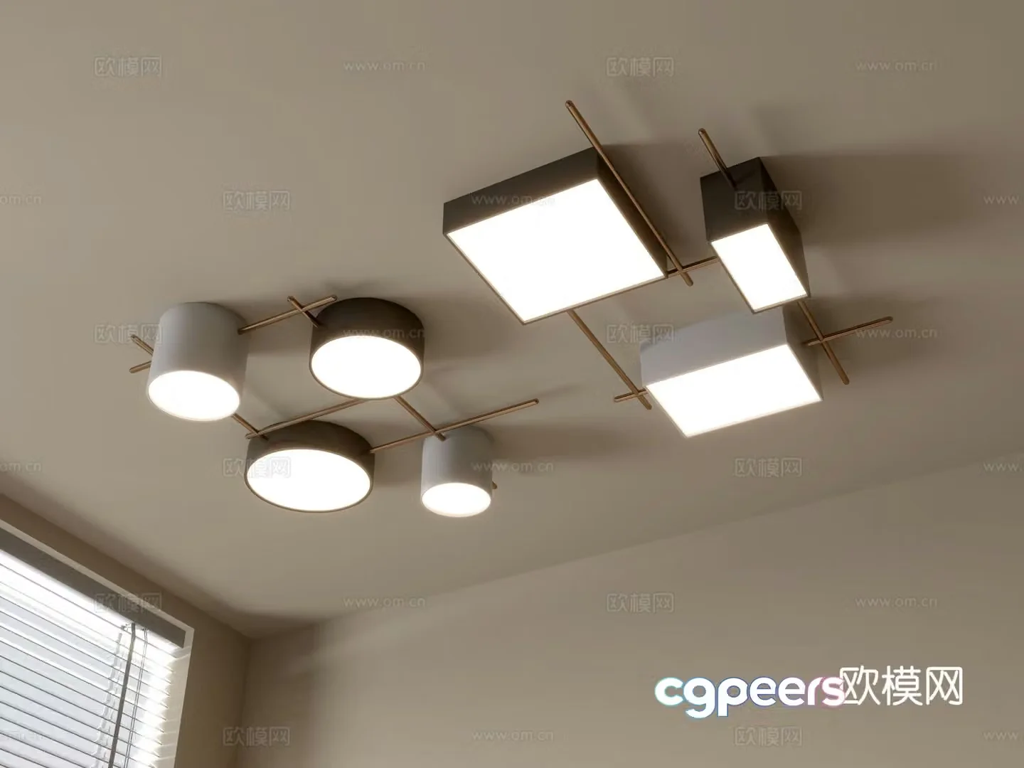 Modern ceiling lamp geometric ceiling lamp 3d model