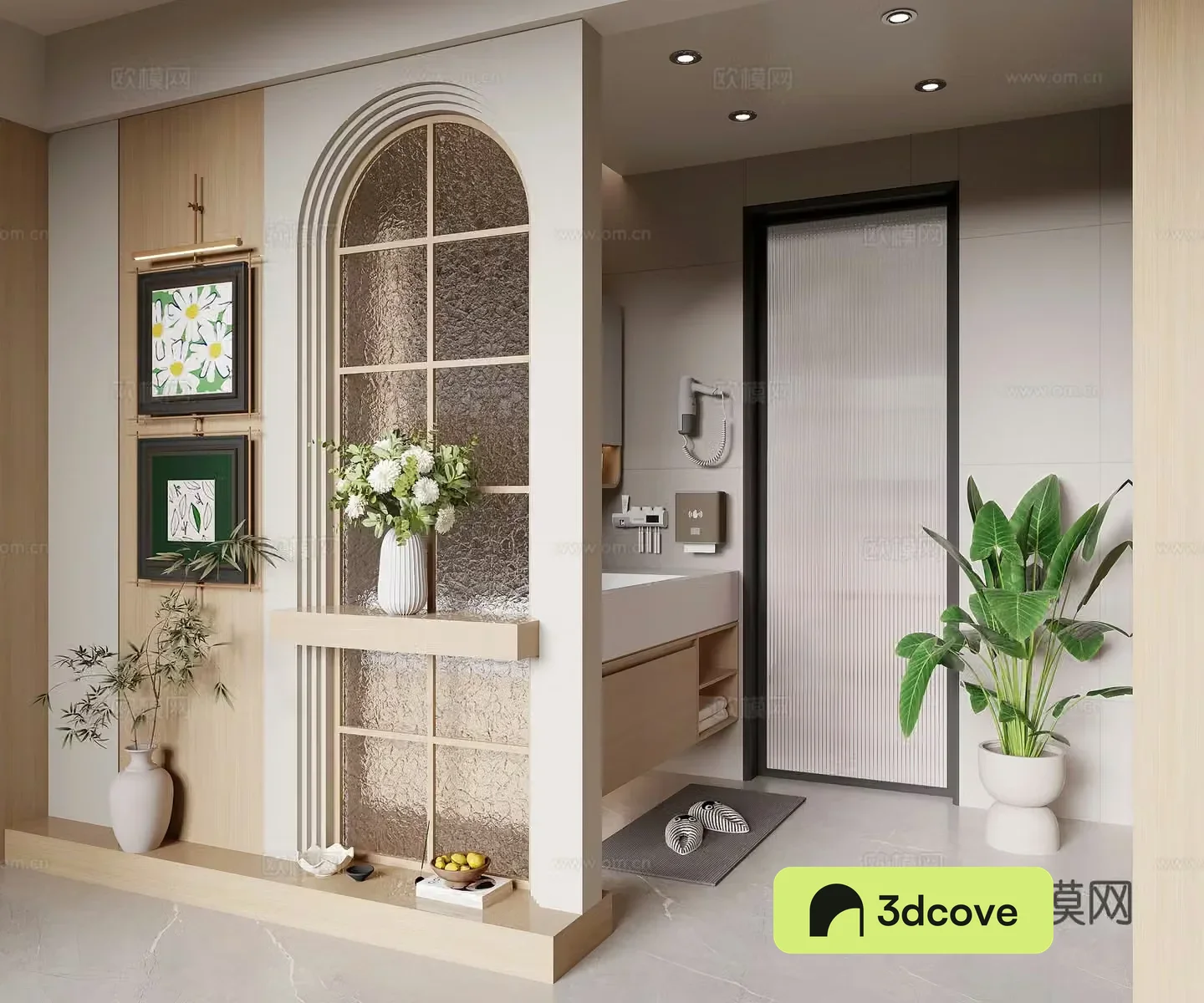 Modern dry area bathroom