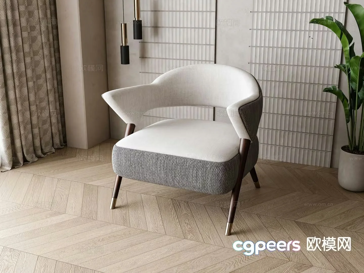 Modern sofa chair leisure chair 3d model