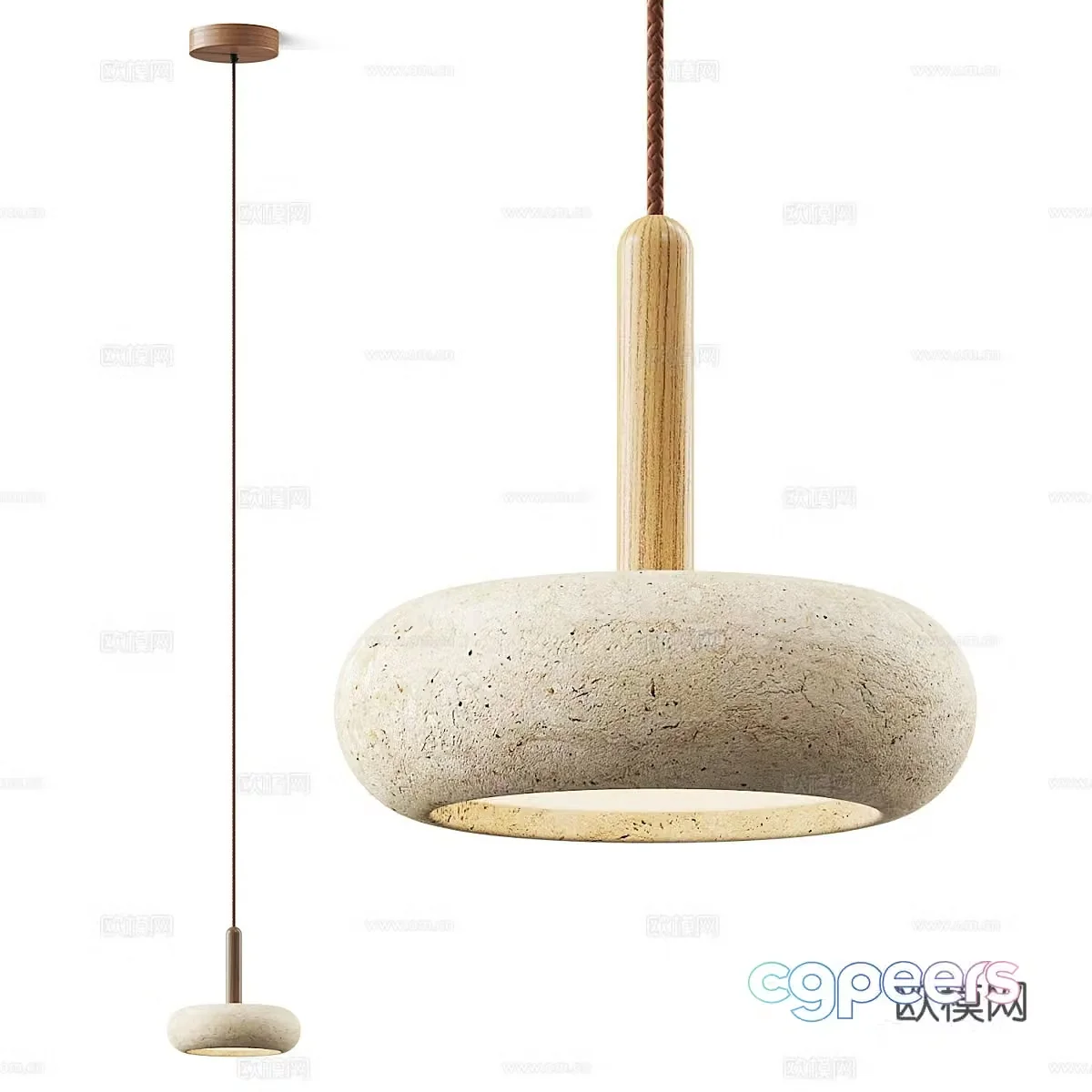 New Chinese style Wasabi Decorative Chandelier 3D Model