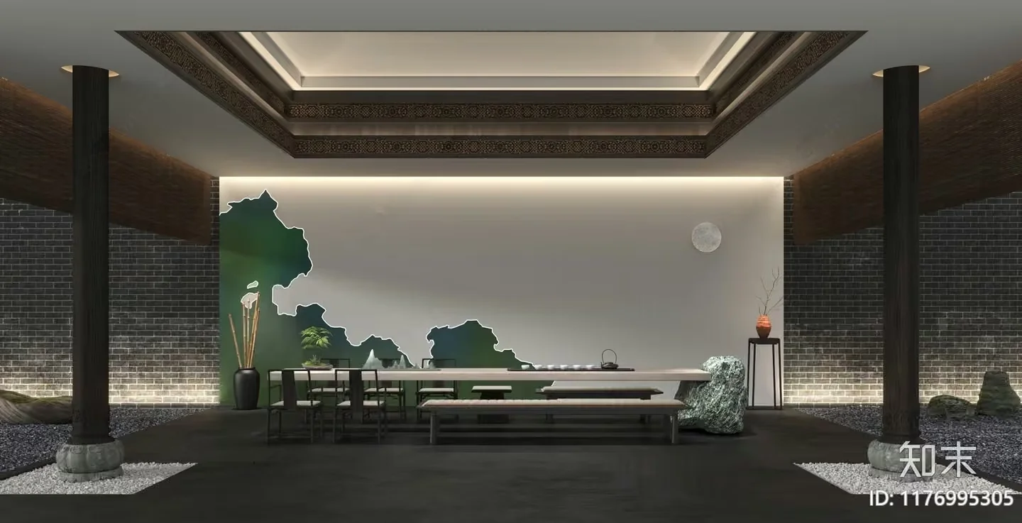 Modern Asian Dining Room 3D Model – 3798 – VRAY Render
