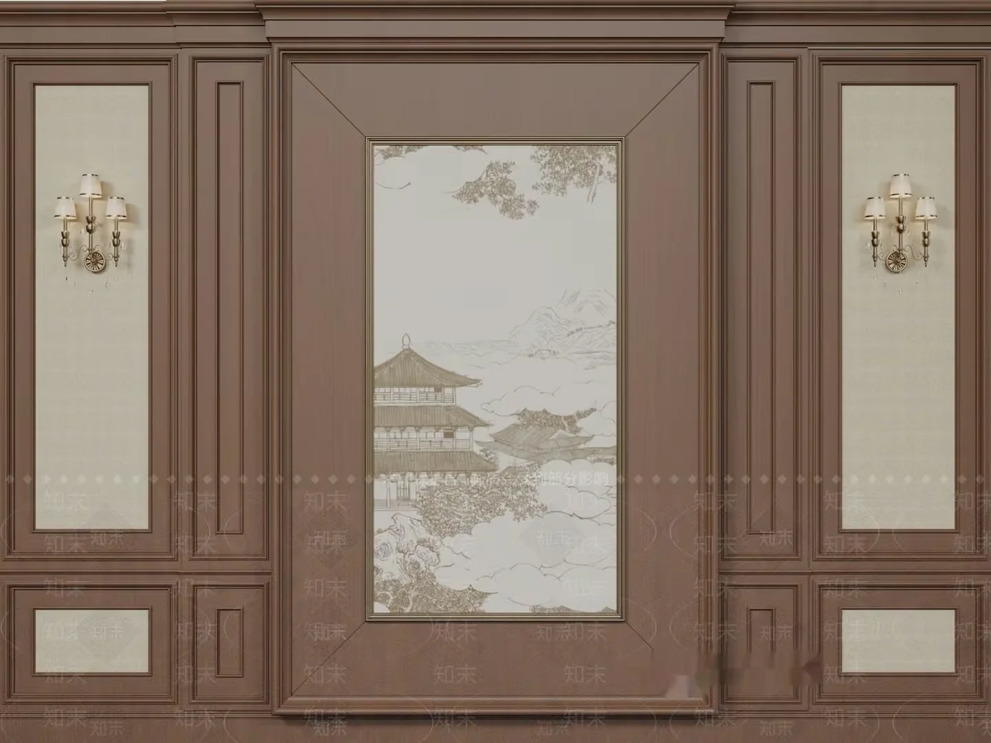 A Traditional Asian-Style Wall 3D Model – 4488 – CORONA Render