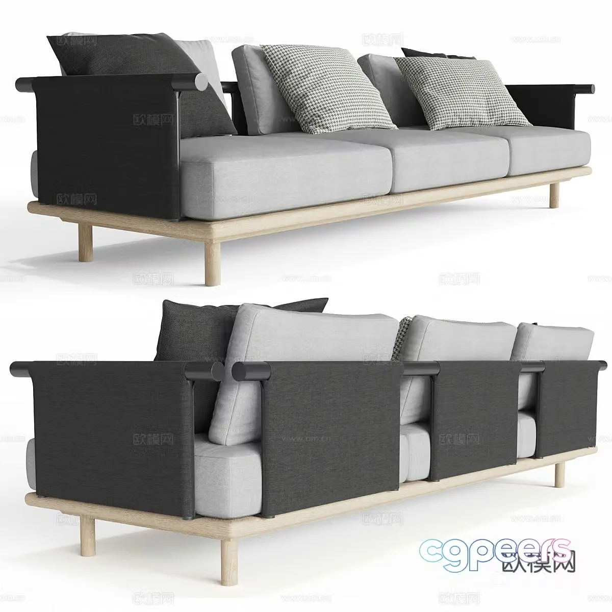 Three-person sofa 3d model