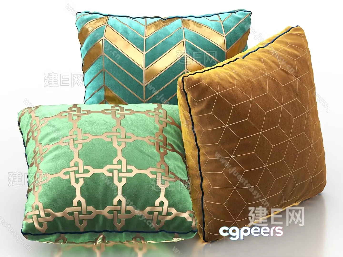 Cozy Throw Pillows 3D Model – 5731 – VRAY Render
