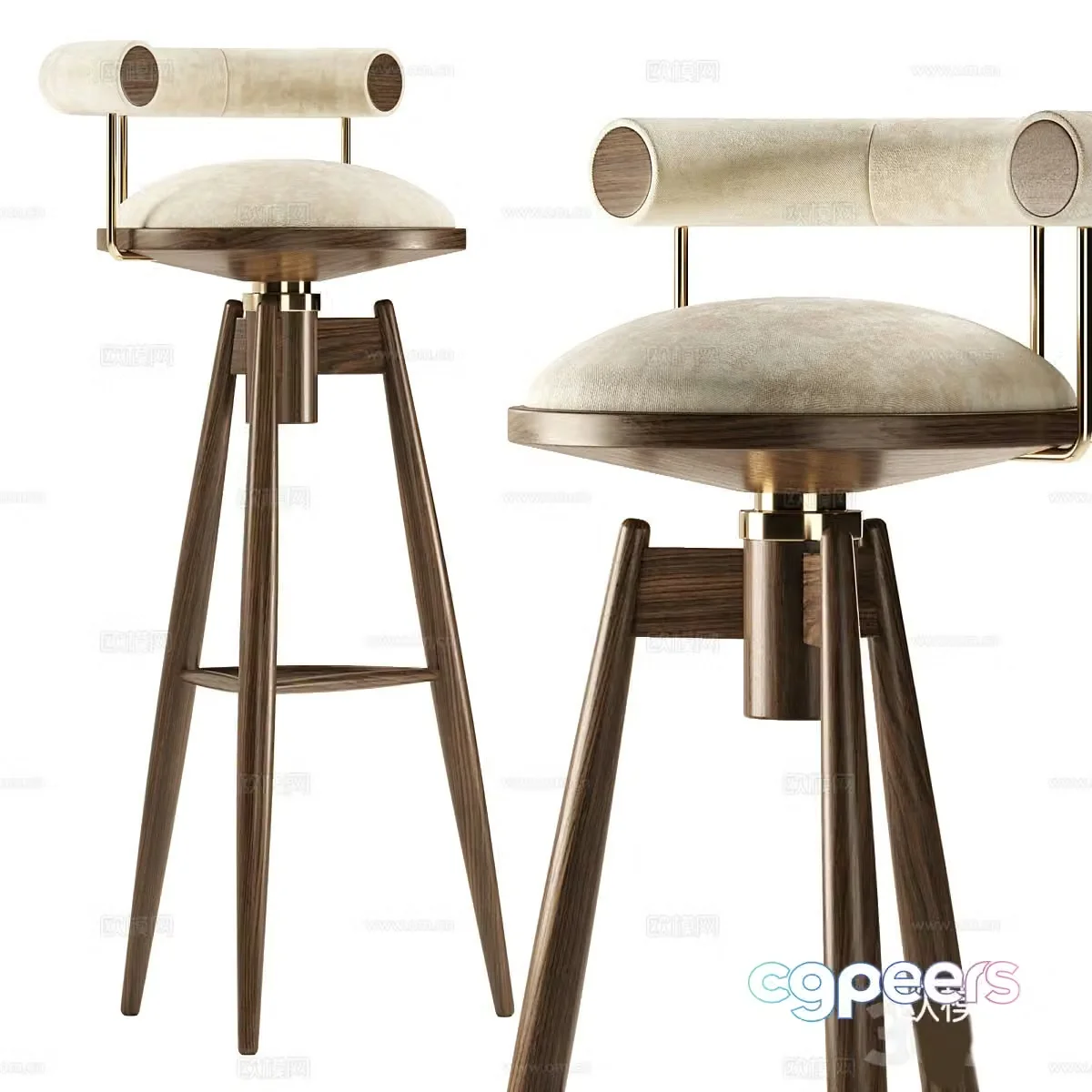 3D model of high-legged bar chair
