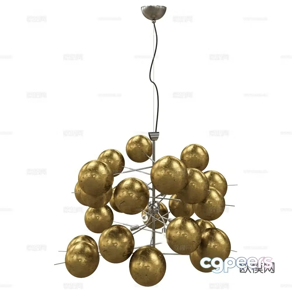 Metal Lux Italian light luxury chandeliers Metal chandeliers Spherical chandeliers Multi-head chandeliers 3D model