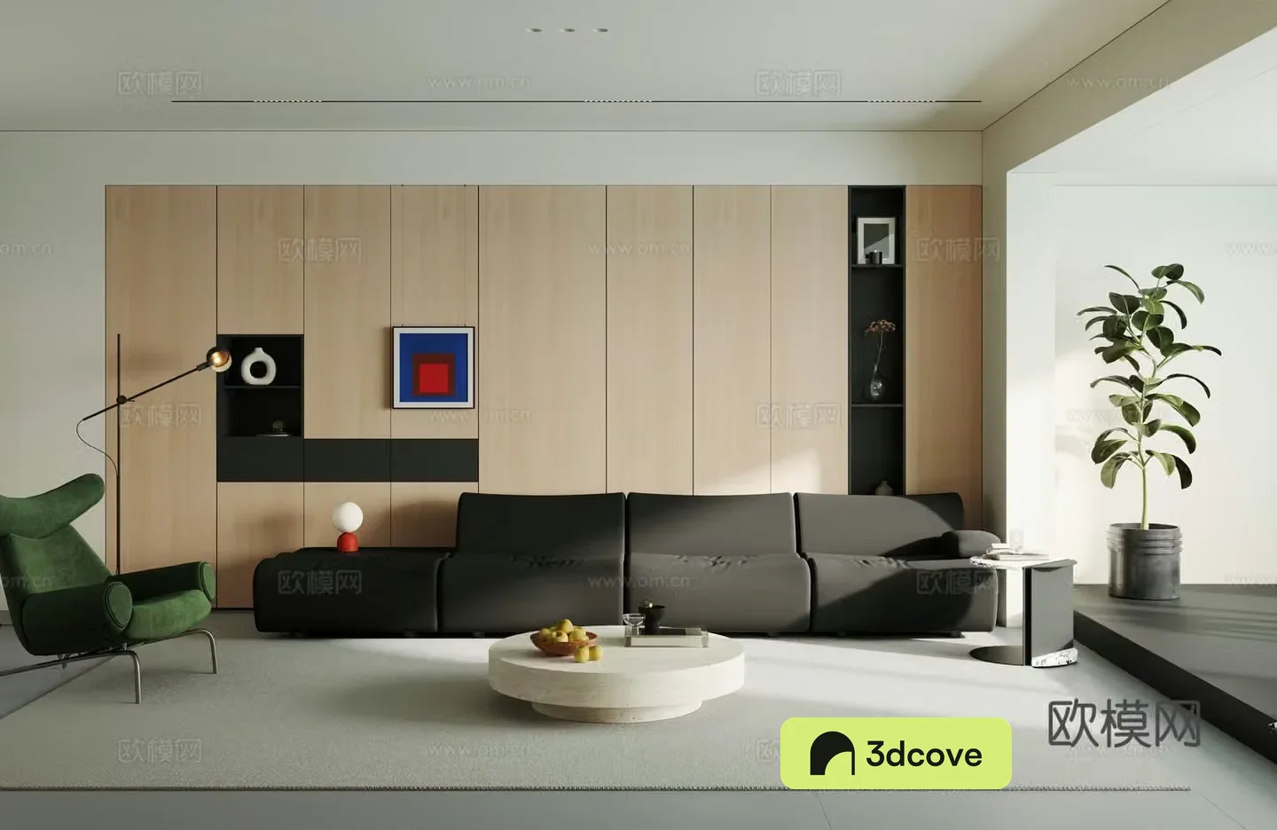 Modern simple home living room horizontal hall large flat living room without owner lights