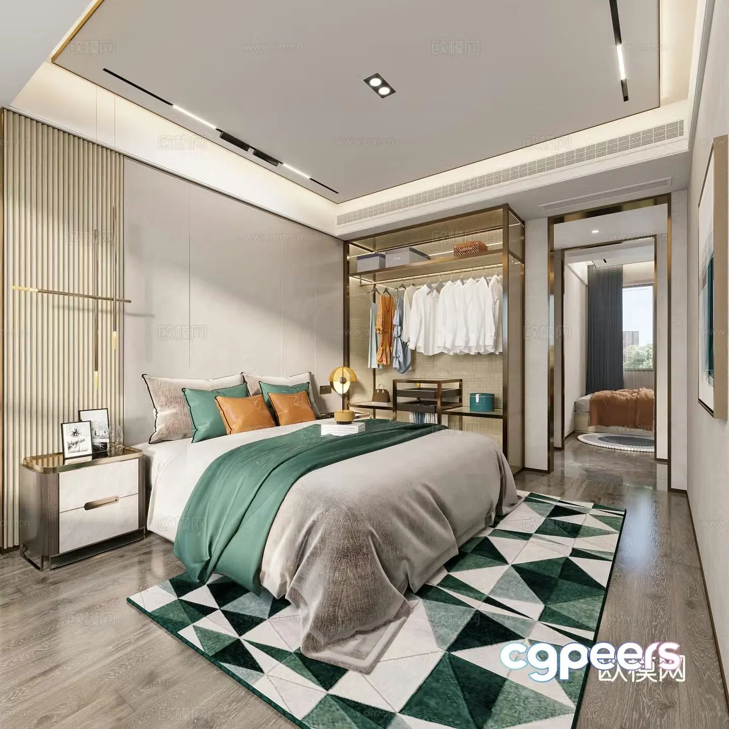 Light luxury bedroom master bedroom 3d model