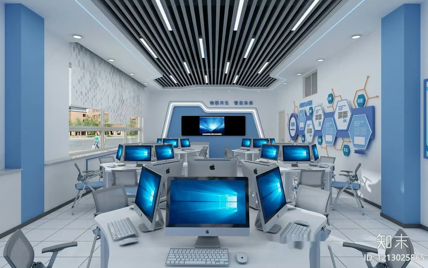 A Computer Lab 3D Model – 5843 – VRAY Render