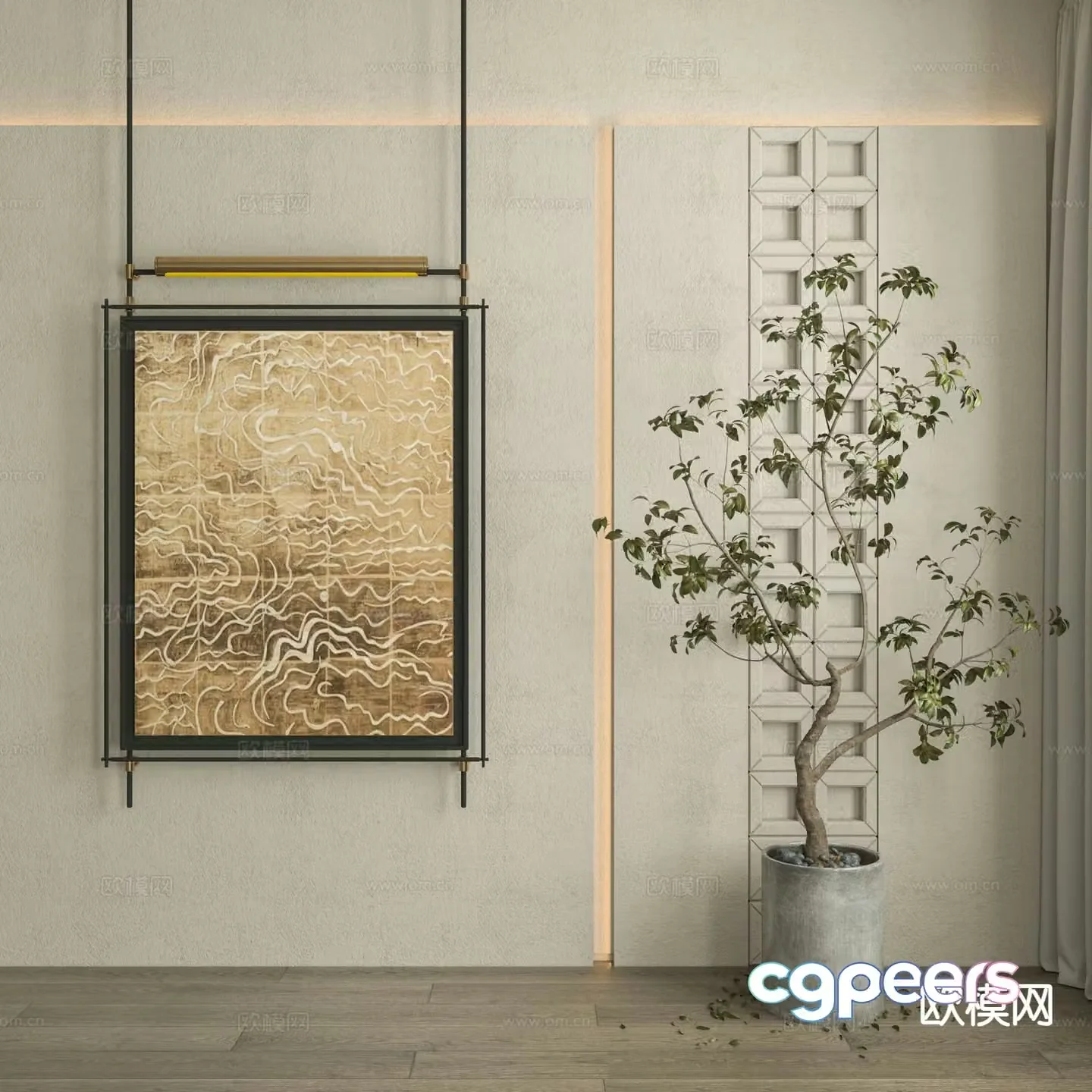 Wabi-sabi art painting texture painting decorative painting 3d model