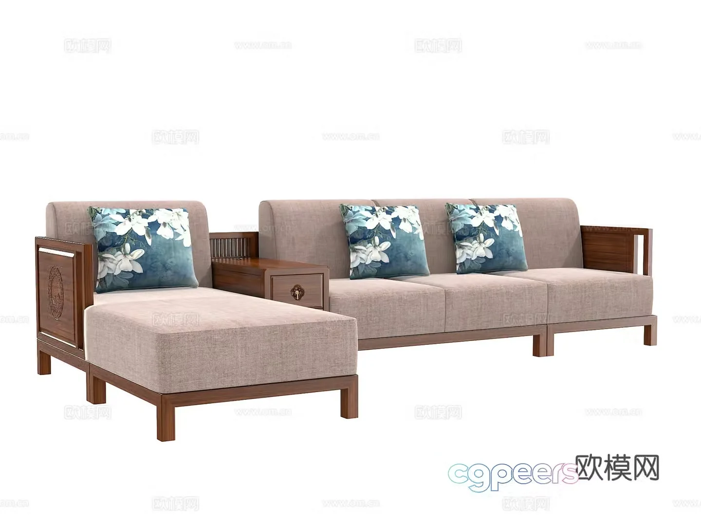 New Chinese sofa combination 3D model