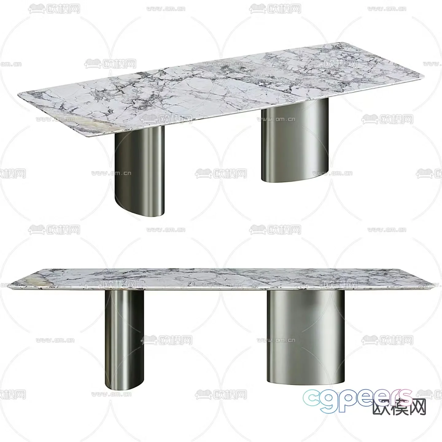 Marble dining table 3d model