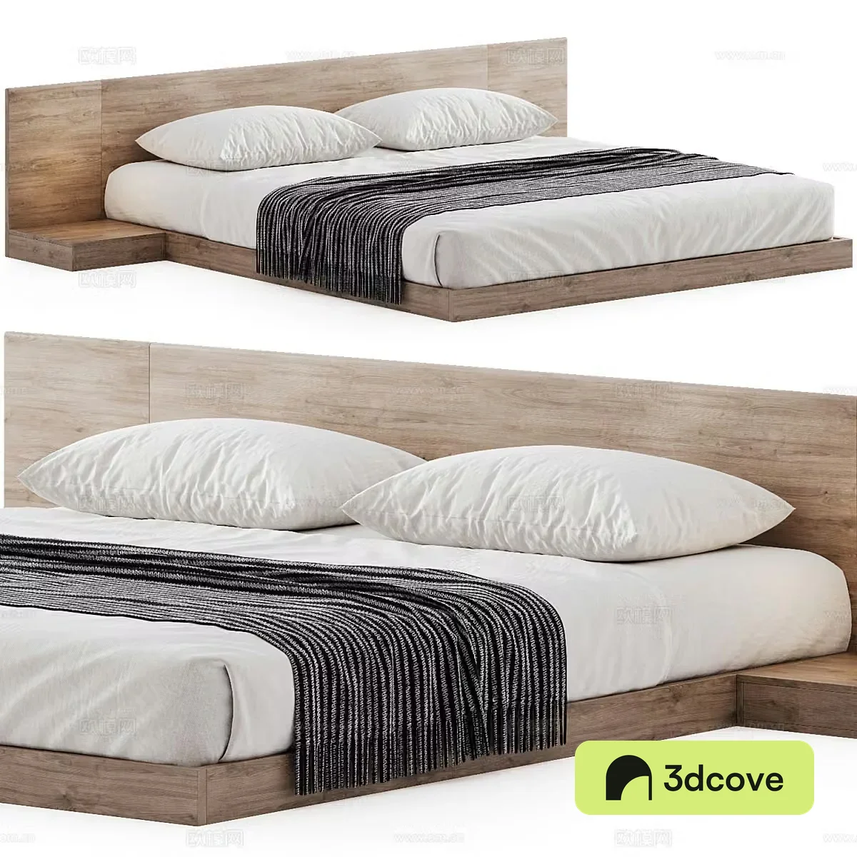 Modern double fabric bed floor bed