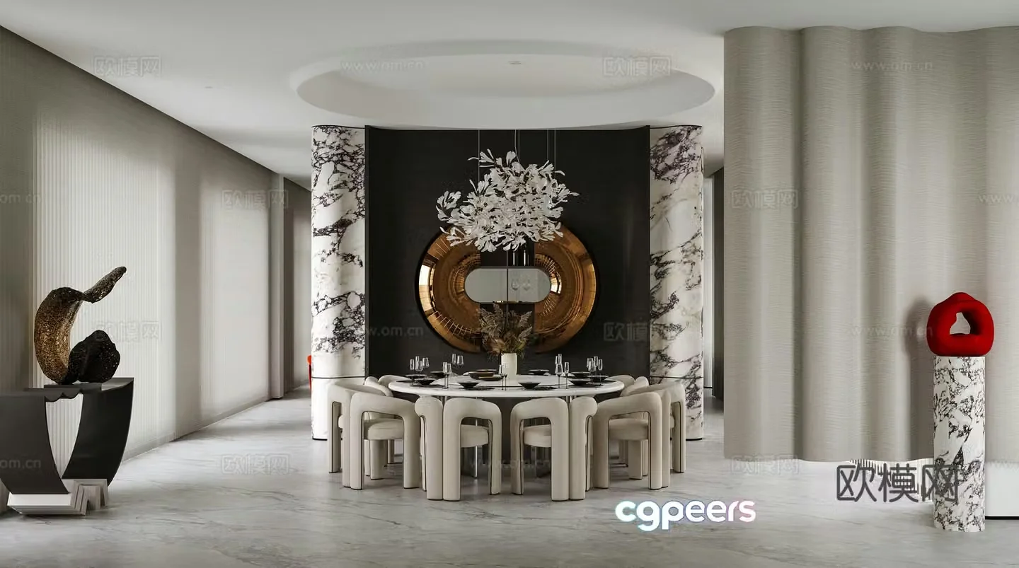 Modern restaurant Italian restaurant 3d model