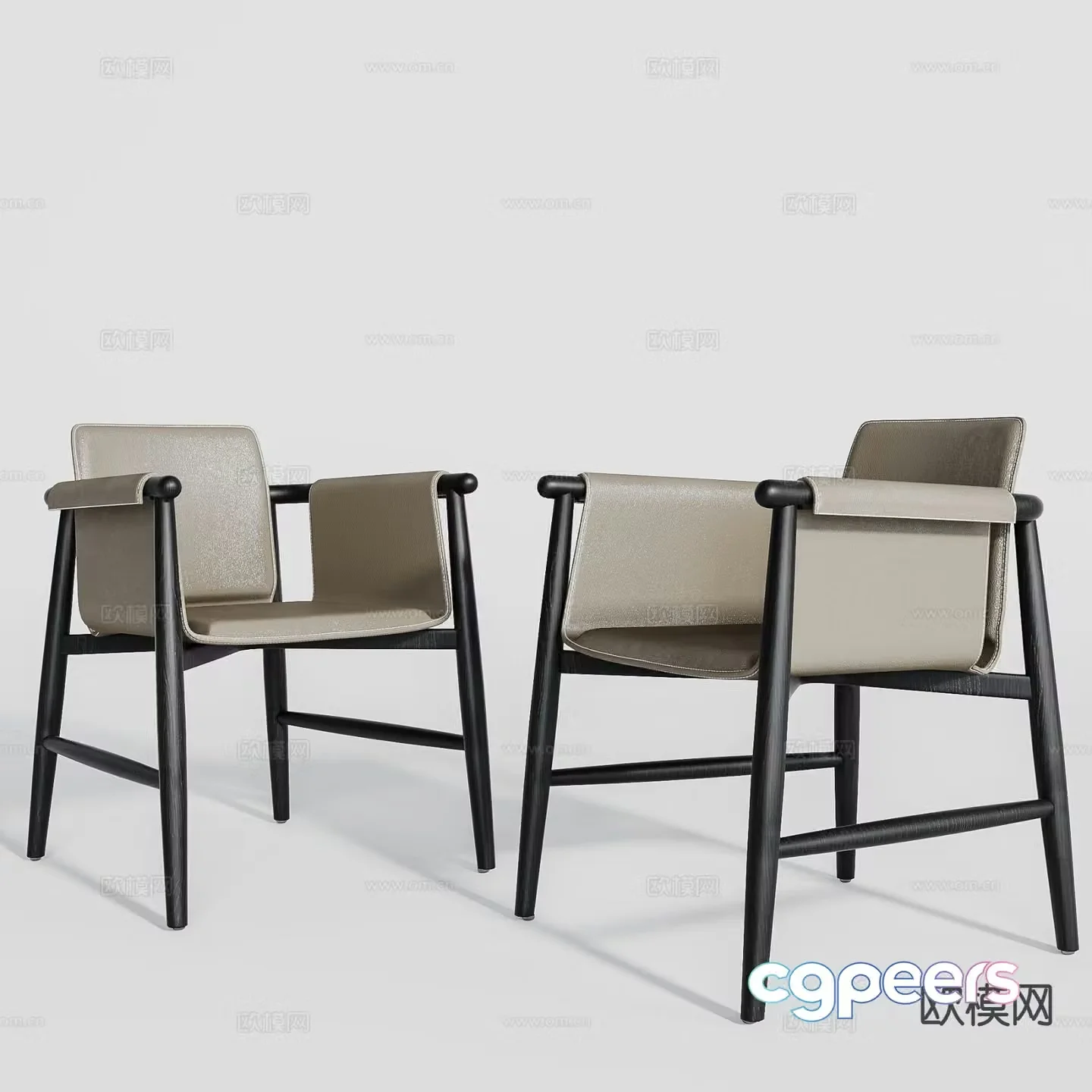 Modern single chair dining chair chair 3d model