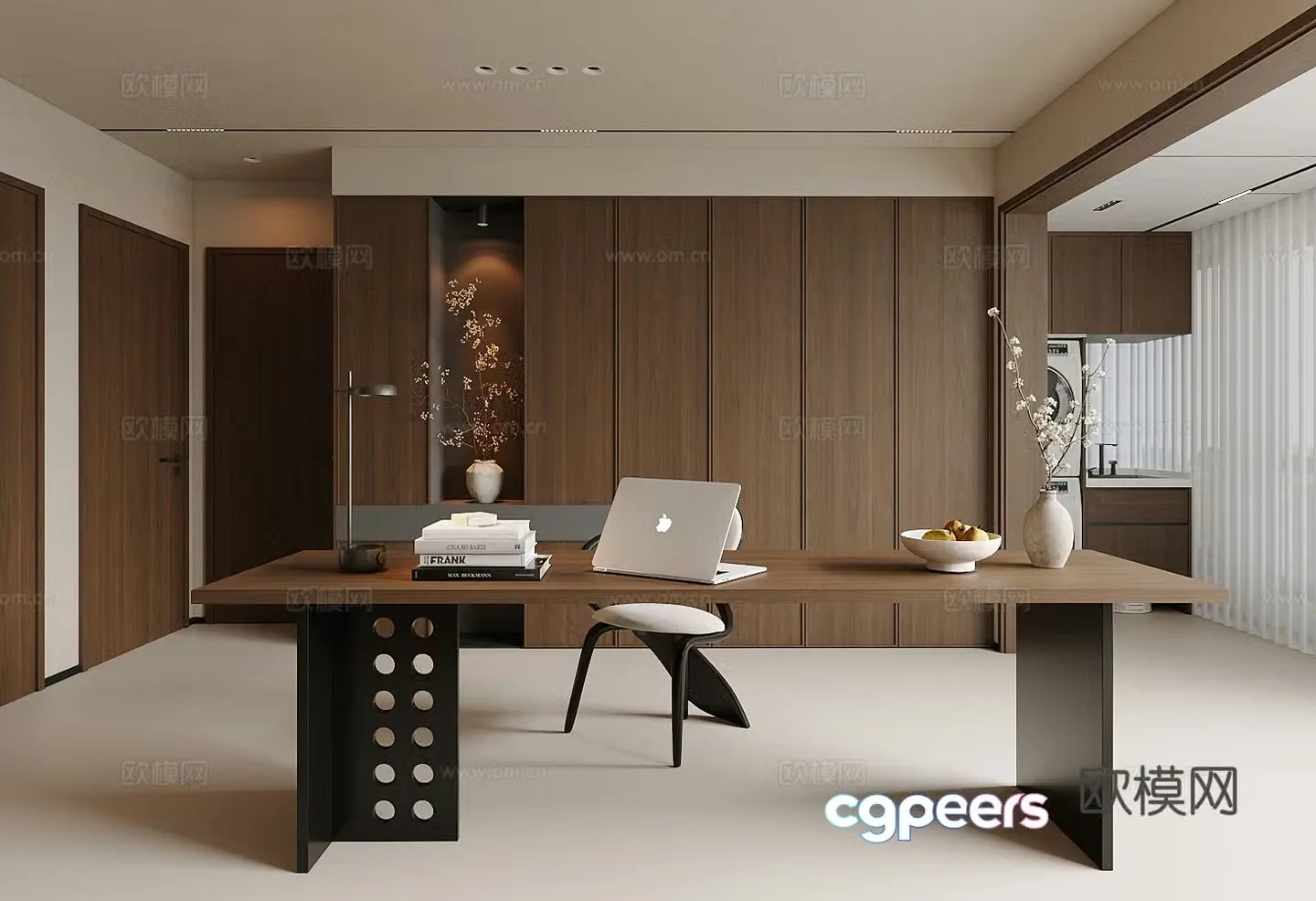 Wasabi office desk chair combination 3D model